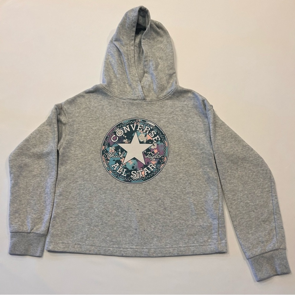 Converse girls grey hoodie size medium (10 to 12 yrs)